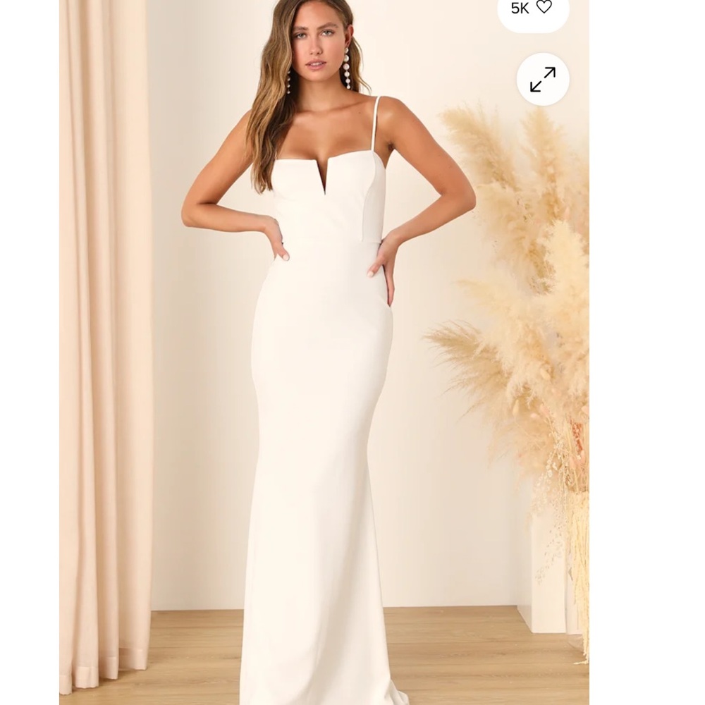 NWT Lulu's Sexy Long White Gown/Dress